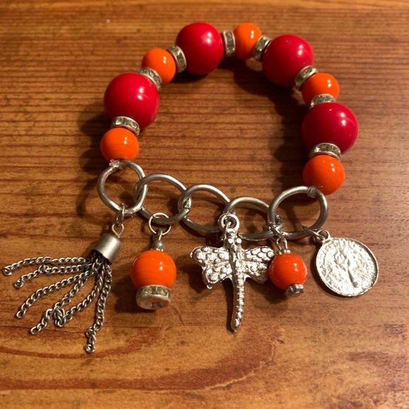 Orange & Red Bracelet-Earrings Set (NWOT) - Picture 6 of 9